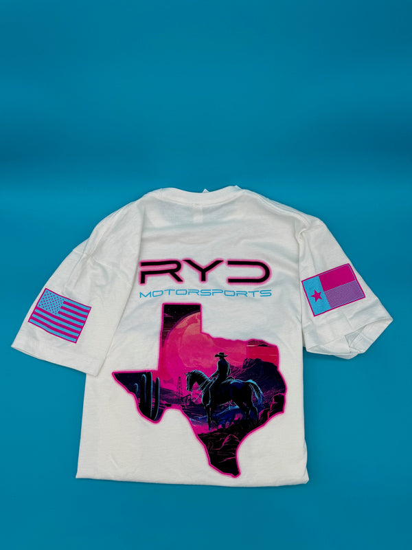 Neon Texas Themed White Tee